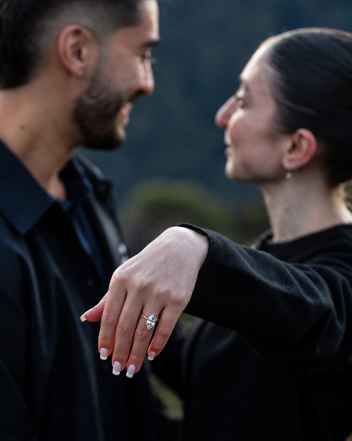 Susan and Lucas celebrating their surprise marriage proposal at Peckmans Plateau in the Blue Mountains.